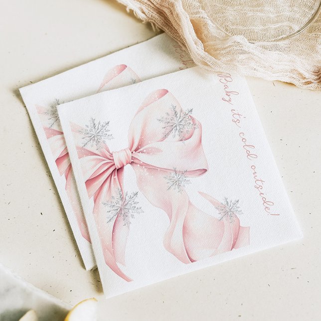 Guardanapo De Papel Chá de Bebê Arco Rosa Bebê É Frio Lá Fora (Criador carregado)