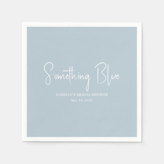 Guardanapo De Papel Chá de Bebê Azul Elegante (Frente)