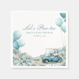 Guardanapo De Papel Chá de Bebê Azul Golfe Vamos Par-tee