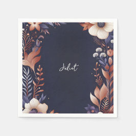 Guardanapo De Papel Chá de Bebê Azul-Marinho Puro Metálico de Hortênsi