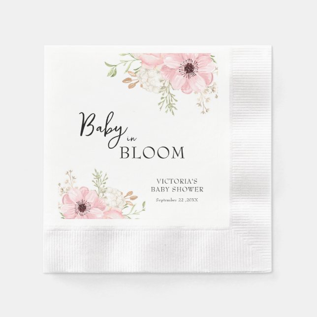 Guardanapo De Papel Chá de Bebê Baby in Bloom (Frente)