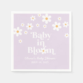Guardanapo De Papel Chá de Bebê Bebê em Flor Margarida Lilás