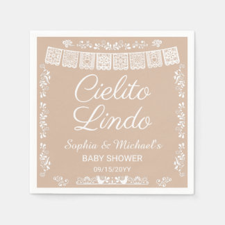 Guardanapo De Papel Chá de Bebê Bege Cielito Lindo