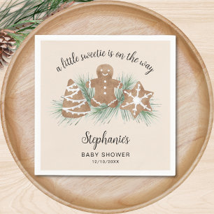 Guardanapo De Papel Chá de Bebê Bolo de Natal Little Sweetie Gingerbre