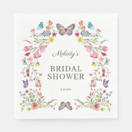 Guardanapo De Papel Chá de Bebê Borboleta Flor Silvestre