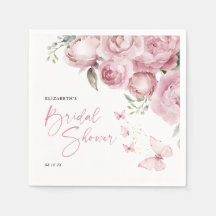 Chá de Bebê Borboletas Rosa Floral Nupcial