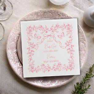 Guardanapo De Papel Chá de Bebê Borboletas Toile de Jouy Chinoiserie