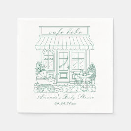 Guardanapo De Papel Chá de Bebê Cafe Bebe Bonjour Baby Shower