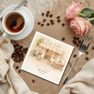 Guardanapo De Papel Chá de Bebê Café Bebe Neutro Elegante Marrom