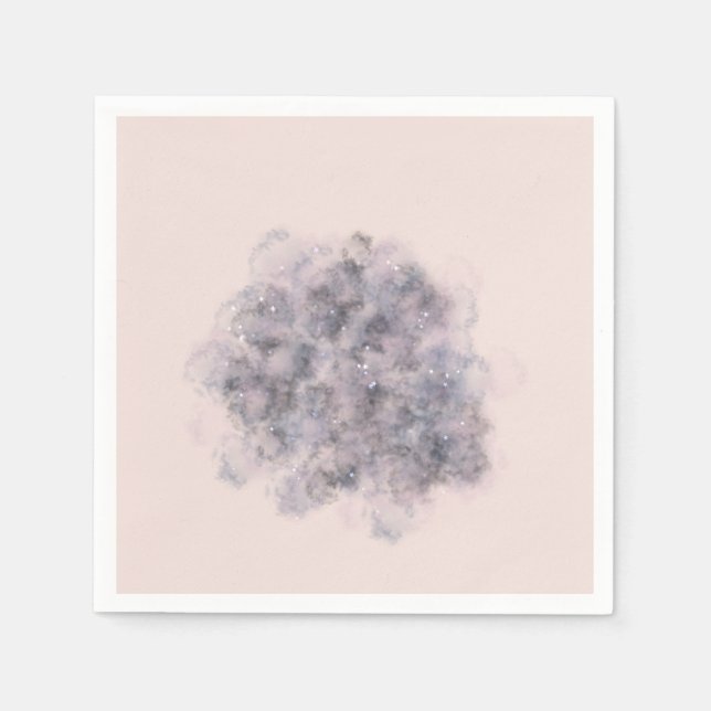 Guardanapo De Papel Chá de Bebê Celestial Rosa Bebê Menina Aquarela (Frente)