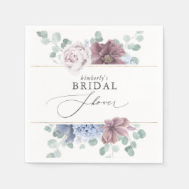 Guardanapo De Papel Chá de Bebê Chá de Noiva Floral Azul Poeira Bege