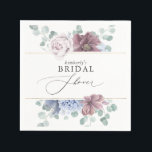 Guardanapo De Papel Chá de Bebê Chá de Noiva Floral Azul Poento Rosa<br><div class="desc">Guardanapos de flores rosa e azul poento</div>