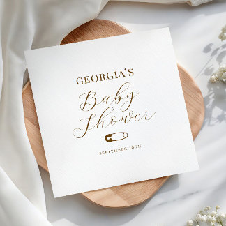 Guardanapo De Papel Chá de Bebê Chic Marrom Chocolate