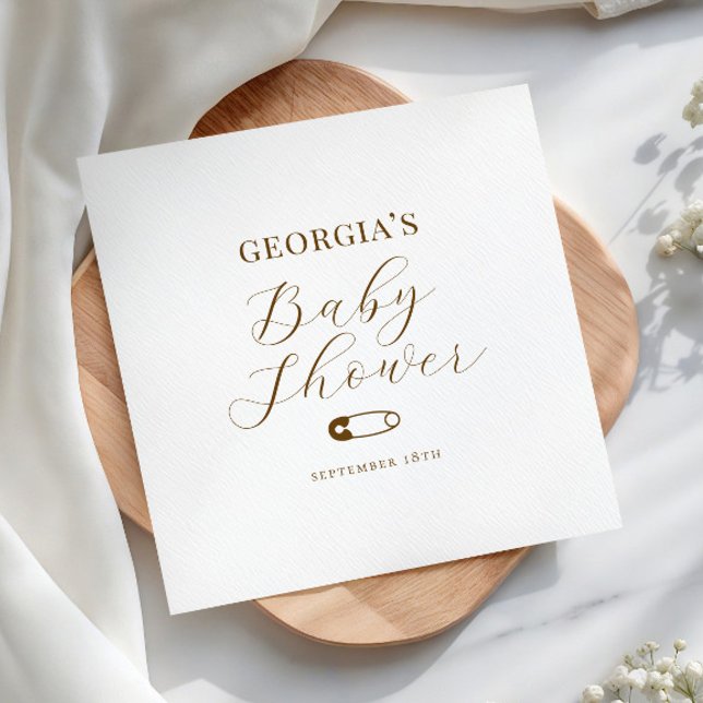 Guardanapo De Papel Chá de Bebê Chic Marrom Chocolate (Criador carregado)