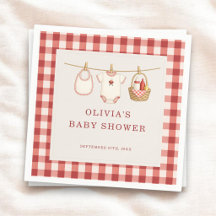 Chá de Bebê Co-ed Baby-Q Xadrez Vermelho