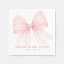 Chá de Bebê com Laço Rosa Elegante Coquette É uma 