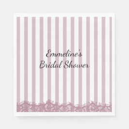 Guardanapo De Papel Chá de Bebê com Listras Rosa e Renda