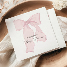 Guardanapo De Papel Chá de Bebê Coquette com Laço Rosa