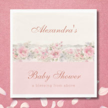 Chá de Bebê Cristão Shabby Chic Floral Rosa