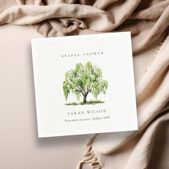 Guardanapo De Papel Chá de Bebê da Fazenda do Salgueiro Aquarela Verde (Criador carregado)