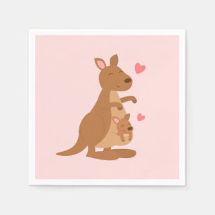 Guardanapo De Papel Chá de Bebê da Mamãe Canguru e do Bebê Joey