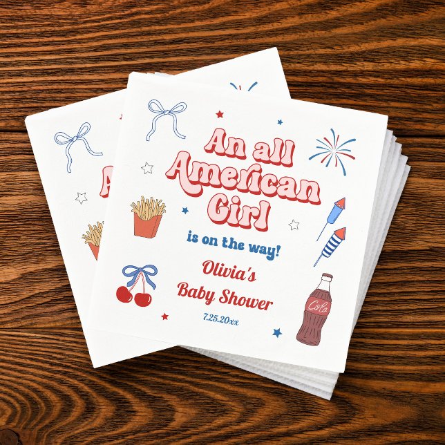 Guardanapo De Papel Chá de Bebê da Menina Americana (Criador carregado)