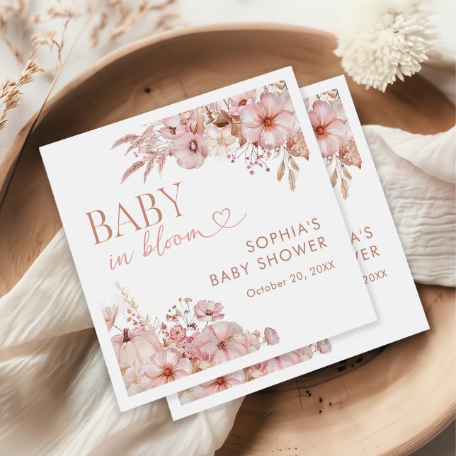 Guardanapo De Papel Chá de Bebê de Abóbora Floral Boho Outono (Criador carregado)