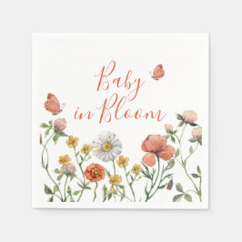 Guardanapo De Papel Chá de bebê de bebê em flor de flores silvestres