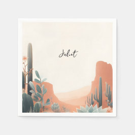 Guardanapo De Papel Chá de Bebê de Cactos Boho Folha Deserto Suculenta