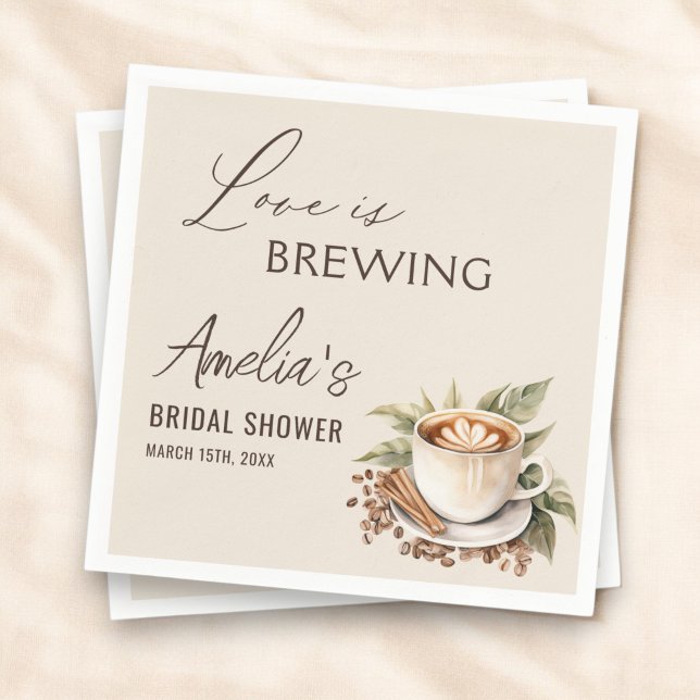Guardanapo De Papel Chá de Bebê de Café Boho Love está fervendo (Criador carregado)