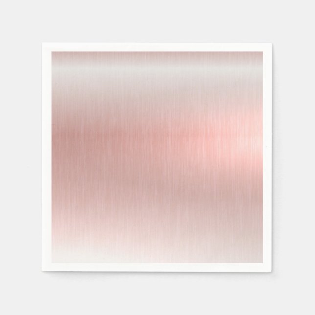 Guardanapo De Papel Chá de Bebê de Casamento Metálico Rosa (Frente)