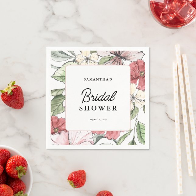 Guardanapo De Papel Chá de Bebê de Flores Elegantes (Insitu)