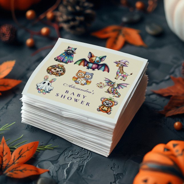 Guardanapo De Papel Chá de Bebê de Halloween com Animais Caprichosos (Criador carregado)