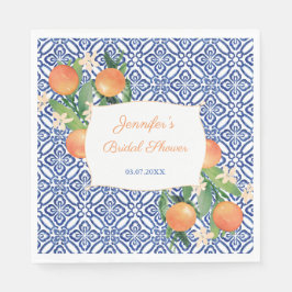 Guardanapo De Papel Chá de Bebê de Laranjas Doces Azulejos Azuis Itali
