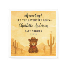 Chá de Bebê de Menino Cowboy Western Aquarela Eleg
