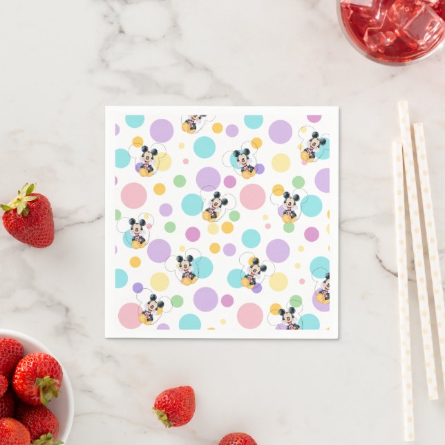 Guardanapo De Papel Chá de Bebê de Mickey Mouse com Bolinhas (Insitu)