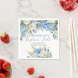Guardanapo De Papel Chá de Bebê de Noiva Elegante Hydrangea Azul