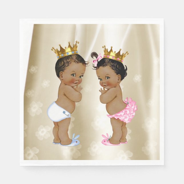 Guardanapo De Papel Chá de Bebê de Príncipe e Princesa (Frente)
