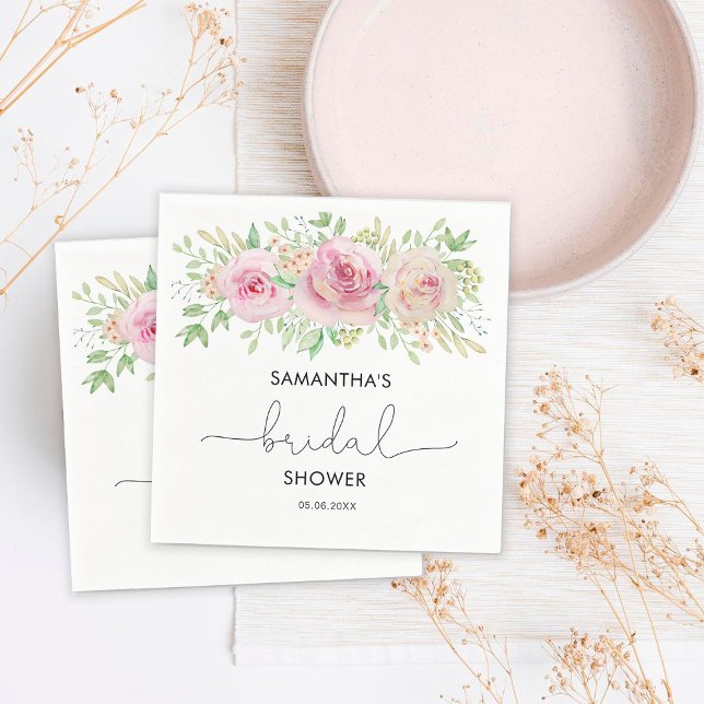 Guardanapo De Papel Chá de Bebê de rosas elegantes (Criador carregado)
