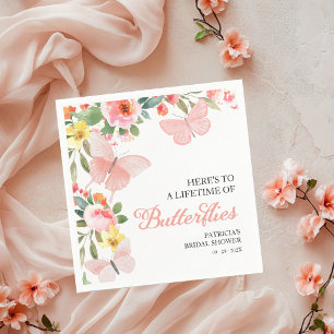 Guardanapo De Papel Chá de Bebê de Uma Vida de Borboletas Floral