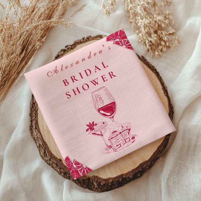 Guardanapo De Papel Chá de Bebê de Vinho Rosé com Citrino (Criador carregado)