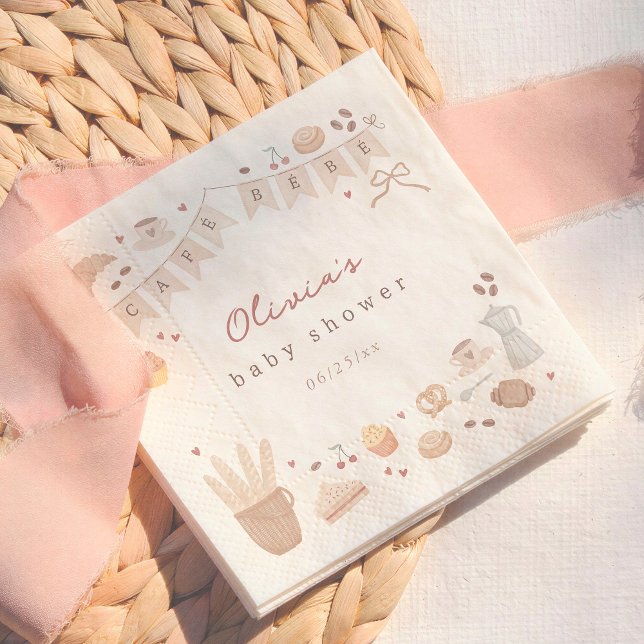 Guardanapo De Papel Chá de Bebê Desenho à Mão Aquarela Cafe Bebe (Criador carregado)