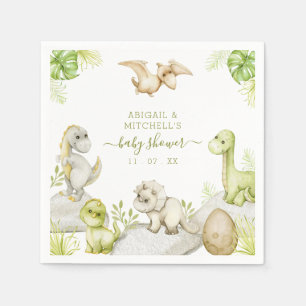 Guardanapo De Papel Chá de Bebê Dinossauro Aquarela Doce