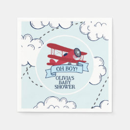 Guardanapo De Papel Chá de Bebê do Avião Vermelho