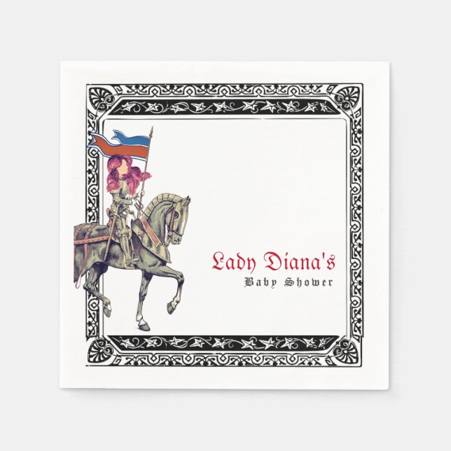 Guardanapo De Papel Chá de Bebê do Cavaleiro Medieval Renascimento Ren (Frente)