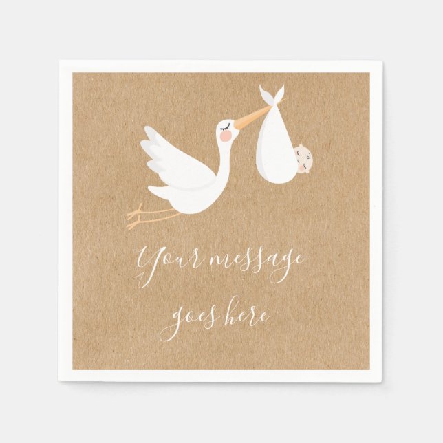 Guardanapo De Papel Chá de Bebê do Cegonha de Entrega Especial / Sprin (Frente)