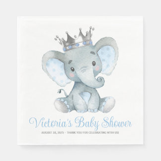 Guardanapo De Papel Chá de Bebê do Elefante Menino Personalizado