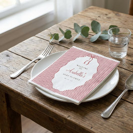 Guardanapo De Papel Chá de Bebê do Laço Vermelho Listrado Doce