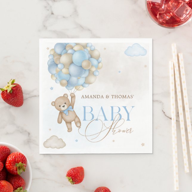 Guardanapo De Papel Chá de Bebê do Menino Urso Azul (Insitu)