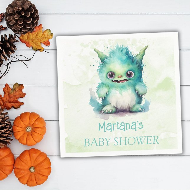 Guardanapo De Papel Chá de Bebê do Pequeno Monstro de Halloween Menino (Criador carregado)